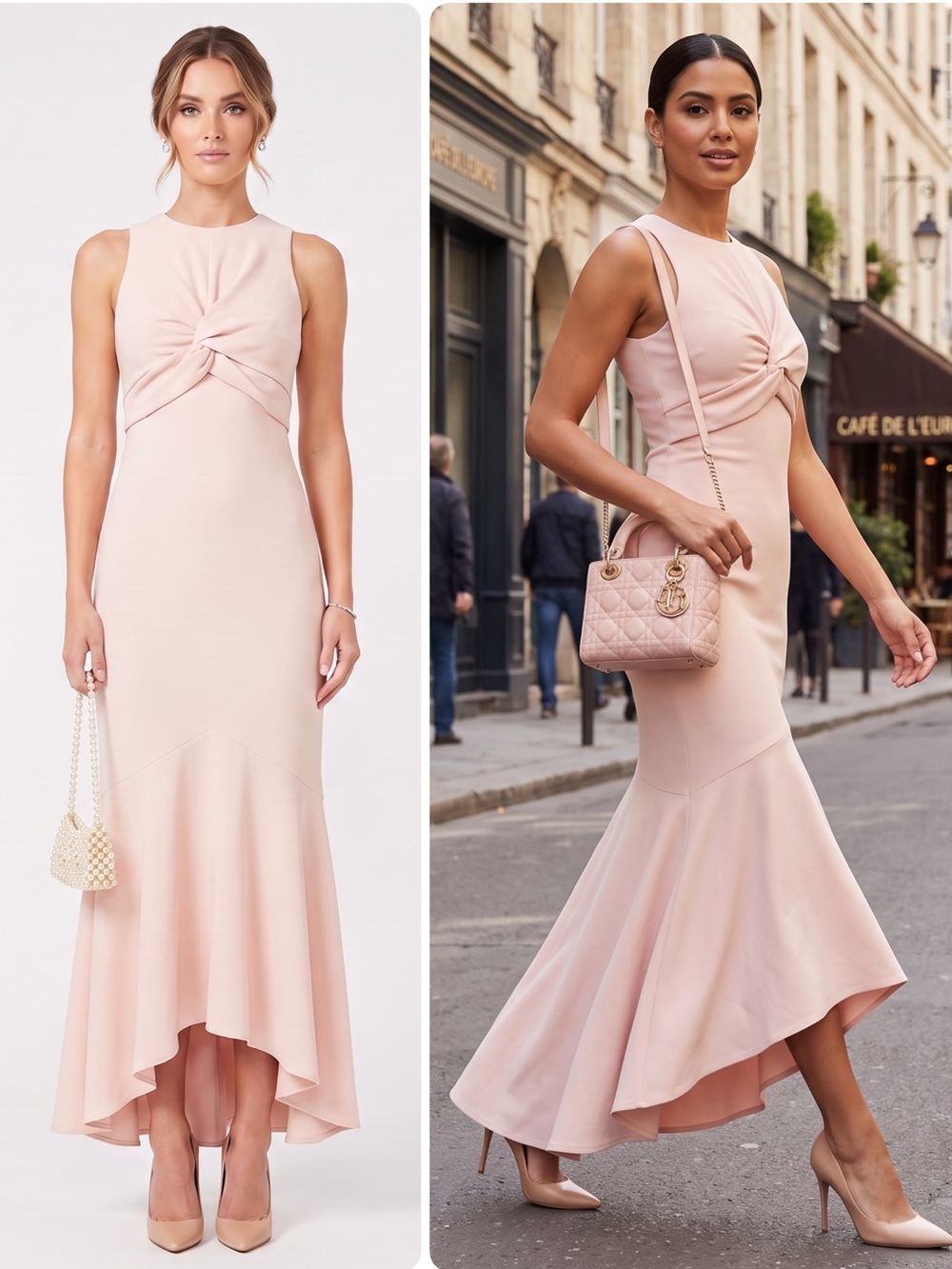 Significant Other Ezra Sleeveless Blush Pink Twist-Front Maxi Dress NWOT $328